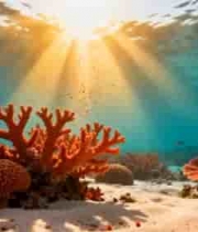 海底珊瑚与鱼群景象1876#横屏 