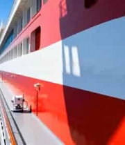 海上红白色邮轮船身画面507#横屏 