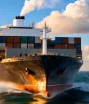 海上集装箱货轮航行画面(3)3569#横屏 