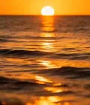 海上日落景象563#横屏 
