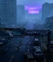 末日废墟城市街道场景2212#横屏 