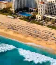  海滩酒店鸟瞰全景407#横屏 	 