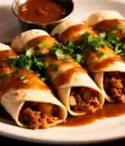 盘中牛肉卷配酱料特写3137#横屏 