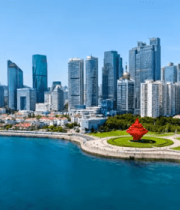 青岛五四广场城市风光全景2413#横屏 