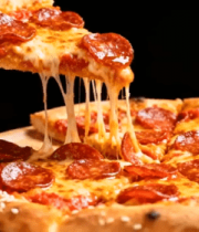 切片拉丝的美味意大利香肠披萨4962#横屏 
