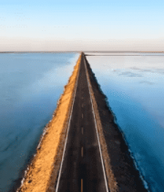 青海盐湖公路航拍画面2352#横屏 