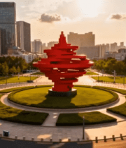 青岛五四广场地标建筑风光4074#横屏 