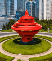 青岛五四广场标志性雕塑景观689#横屏 