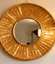 墙上圆形藤编装饰镜6515#横屏 