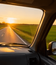 汽车内视角行驶在田野公路3207#横屏 