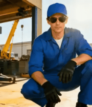 汽修工人车间蹲姿特写682#横屏 