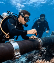 潜水员海底检查管道11433#横屏 