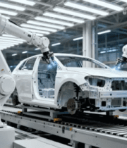 汽车工厂自动化生产线实拍14848#横屏 