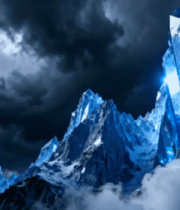 奇幻蓝色水晶山峰景观10547#横屏 