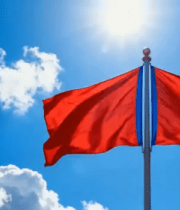 飘扬的五星红旗蓝天白云背景(1)11802#横屏 