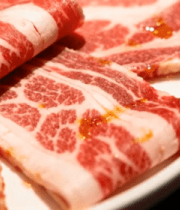 盘中新鲜牛肉片特写12198#横屏 