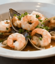 盘中海鲜大虾蛤蜊美食13365#横屏 