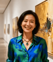 女性在美术馆欣赏艺术画作10648#横屏 