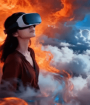 女性体验虚拟现实眼镜5159#横屏 