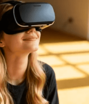 女性体验虚拟现实设备(1)12015#横屏 