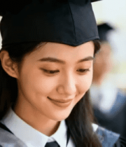 女毕业生穿学士服微笑画面10238#横屏 