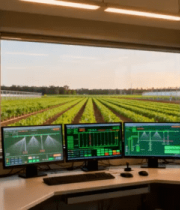 农业控制室多屏幕监控农田10707#横屏 