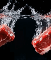 牛肉入水瞬间特写素材5053#横屏 