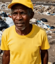 男子在垃圾场场景素材9661#横屏 