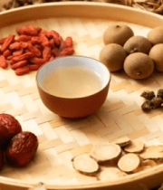 竹盘摆放多种中药材及茶饮12830#横屏 