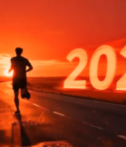 男子公路跑步特效画面9175#横屏 