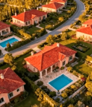 	 住宅区别墅航拍全景7864#横屏 