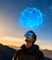 男子户外体验虚拟现实科技2828#横屏 