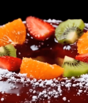 	 装饰水果的美味蛋糕特写13246#横屏 