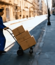 	 男子街道推车运送纸箱9102#横屏 