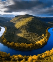 自然风光河流森林俯瞰素材2990#横屏 