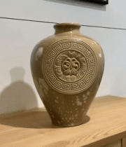 桌上中式陶瓷花瓶特写4996#横屏 