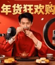男子年货节直播带货场景4348#横屏 