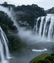 壮丽瀑布自然风光全景8648#横屏 