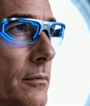 男子佩戴智能眼镜近景13782#横屏 