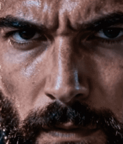 男性面部特写汗水4478#横屏 