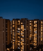 住宅小区夜景俯瞰6779#横屏 