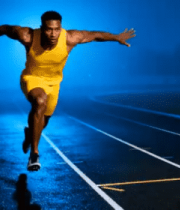 男性运动员跑道跑步场景6994#横屏 