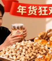 男士手持罐装坚果展示年货7799#横屏 