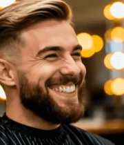 	 男士在理发店理发特写10692#横屏 