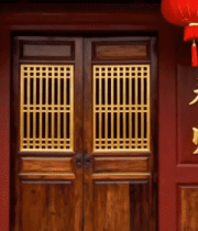 中式建筑大门及春节装饰素材12781#横屏 