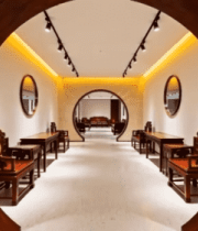 中式室内圆拱门及古典家具1201#横屏 