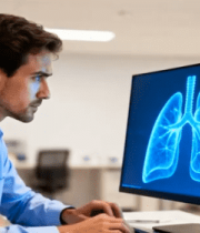 	 男士办公查看肺部图像5370#横屏 