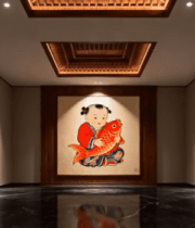 中式室内传统年画装饰画面1142#横屏 