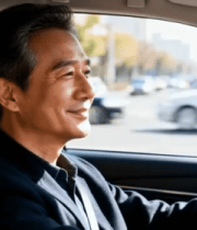 	 中年男子车内驾驶8549#横屏 