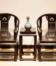 	 中式古典圈椅与花瓶组合6646#横屏 